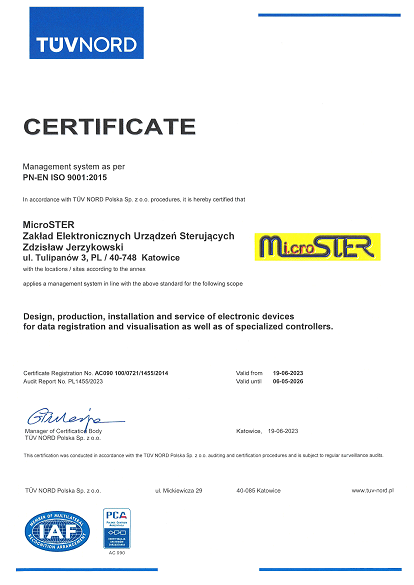 ISO certificate in english