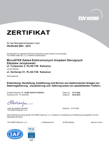 ISO certificate in polish