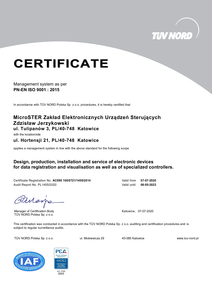 ISO certificate in polish