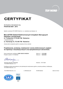 ISO certificate in polish